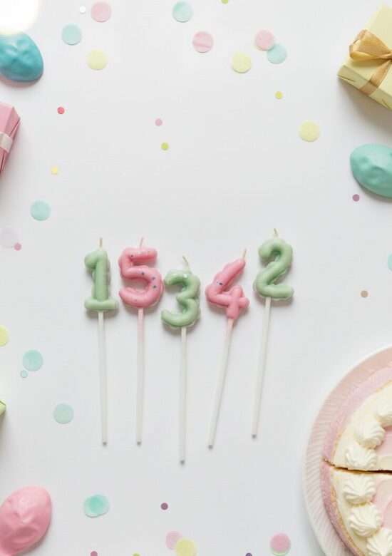 Mazuļa mēnešsvētku ciparu sveču komplekts (no 1 līdz 11 + 1 gads)